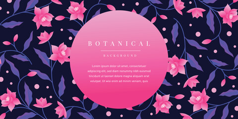 Colorful Botanical Flower Background Illustration