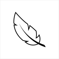 Feather outline icon isolated on white background.