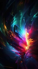 Fototapeta premium AI generated illustration of a vibrant abstract artwork of a spectrum of colors