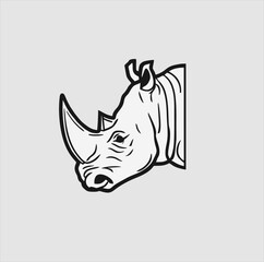 rhinoceros animal head icon design