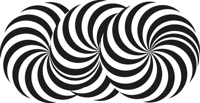 Black and white optical illusion vector. Infinite loop - Impossible shapes.3d impossible objects.