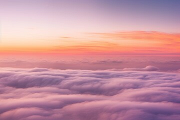 Pink Sunset Sky Over Nature Landscape. Abstract View of Colorful