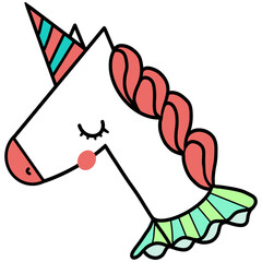 unicorn face cartoon