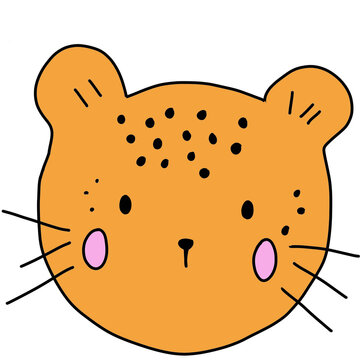 tiger baby face cartoon clip art