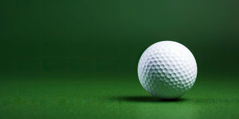 Close-up of golf ball isolated on green backdrop. Generative AI