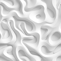 Abstract 3d white background, organic shapes seamless pattern texture. - 618437985