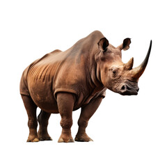 Obraz premium Beautiful rhino looking isolated on white
