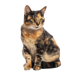 Obraz premium tortie cat looking isolated on white