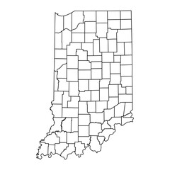 Indiana state map with counties. Vector illustration. © Ruslan