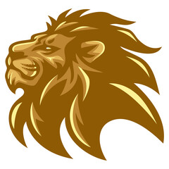 Lion Gold Logo Design Template