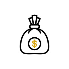 economy money bag sign symbol vector