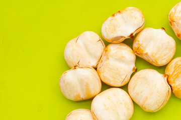 Toddy palm on green background.