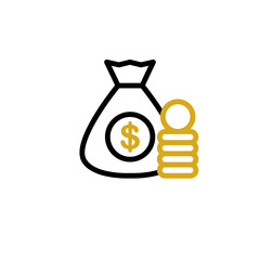 economy money bag sign symbol vector