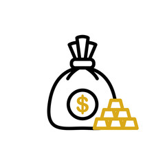 economy money bag sign symbol vector