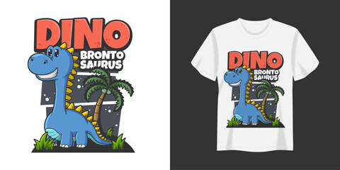 dino brontosaurus illustration tshirt and apparel printing design © Sembilan Galeri