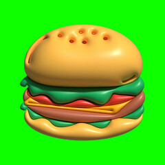 3D Bakery Ingredients Asset with a greenscreen background