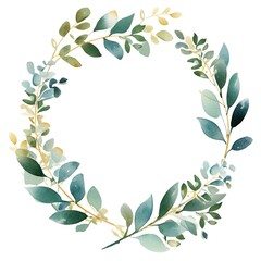 Aquarell handbemalter Rahmen mit tropischen grünen Blättern und Zweigen. Rahmen für Hochzeitseinladungen, Save the Date oder Grußkarten, generative AI