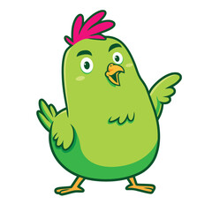 Fat Bird Cartoon Illustration