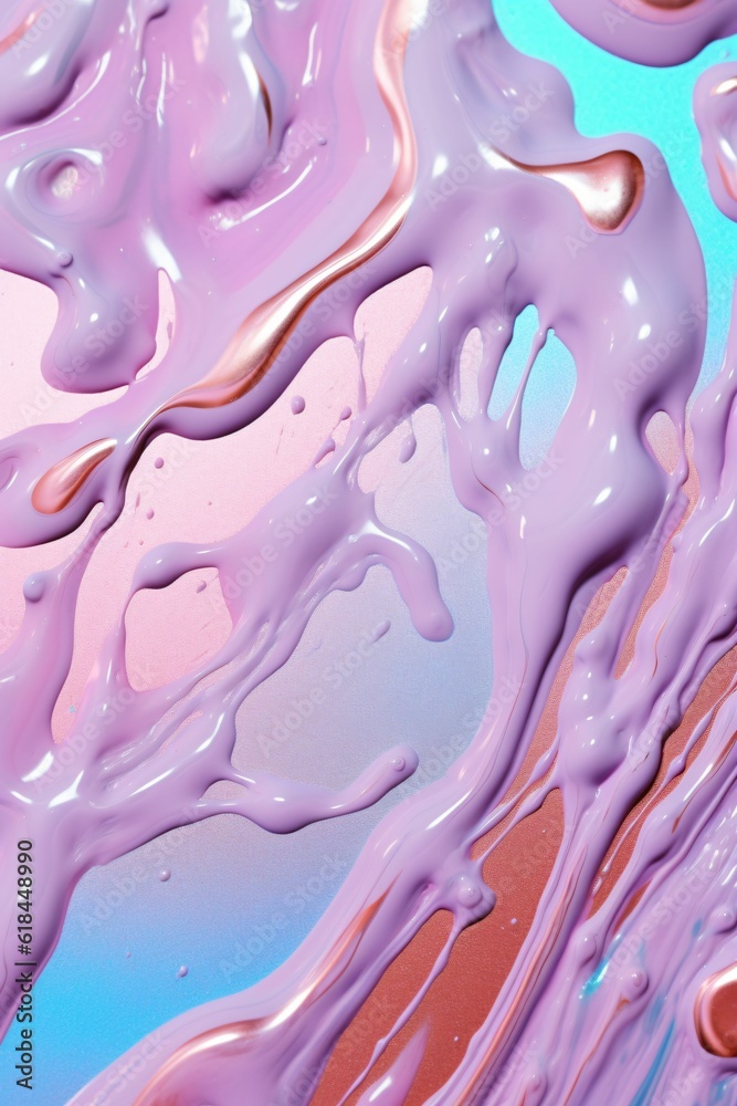 Canvas Prints Macro close-up of pastel slime texture, made with generative AI