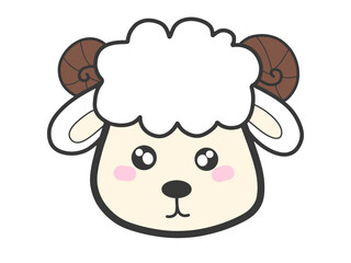 Fototapeta premium Sheep,cartoon,cute icon ,vector, illustration,hand drawn