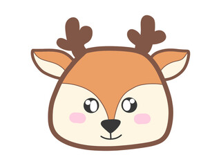 deer,cartoon,cute icon ,vector, illustration,hand drawn