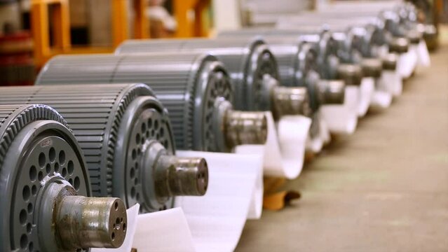 Huge motor stock in a warehouse.