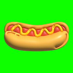 3D Bakery Ingredients Asset with a greenscreen background