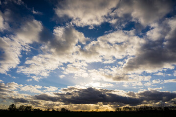 Sunset over the field