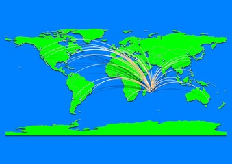 Naklejka premium Vibrant Port Louis, Mauritius map - Export concept map for Port Louis, Mauritius on World map. Suitable for export concepts. File is suitable for digital editing and prints of all sizes.