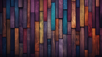 Dark colorful wood background 