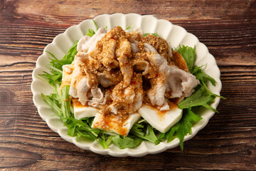 豆腐の冷しゃぶサラダ