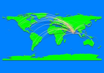 Naklejka premium Vibrant Sri Jayawardenepura Kotte, Sri Lanka map - Export concept map for Sri Jayawardenepura Kotte, Sri Lanka on World map. Suitable for export concepts.