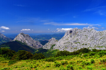 Fototapeta na wymiar Landscape of the Urkiola Natural Park. Biscay. Basque Country. Spain