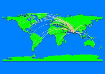 Naklejka premium Vibrant Trichy, India map - Export concept map for Trichy, India on World map. Suitable for export concepts. File is suitable for digital editing and prints of all sizes.