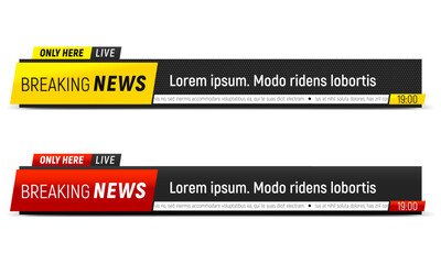 Fototapeta premium Lower third for news header. Breaking news. Vector template for your design.