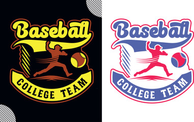 Fototapeta premium Baseball college team, t shirt design