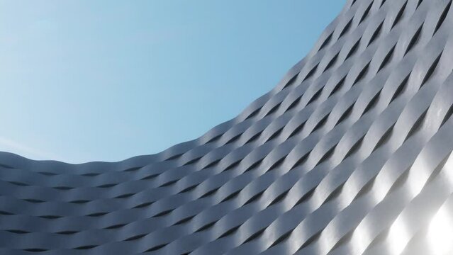 Abstract modern architecture with wavy facade, 3d rendering.