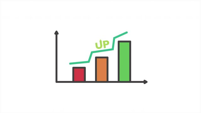 Animated chart charts that are depicted as experiencing a rapid increase are suitable for presenting the progress of an idea, project or company 
