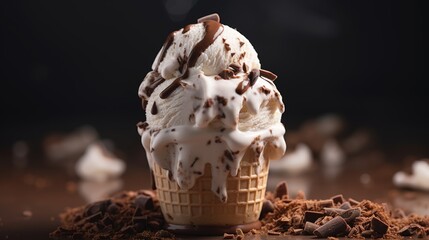 Vanilla and chocolate ice cream. Generative AI