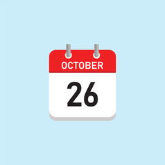 October 26 Concept Design. Vector Illustration.