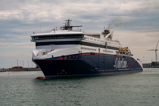 The Color Line Super Speed 2 leaving the port of Hirtshals Denmark for Larvik Norway.
