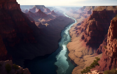 A Beautiful view of grand canyon , Generative AI Illustration.