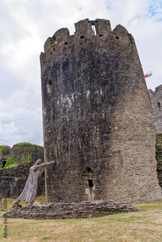 Canvas Prints Leaning South East tower at Caerphilly Castle - Caerphilly - Wales