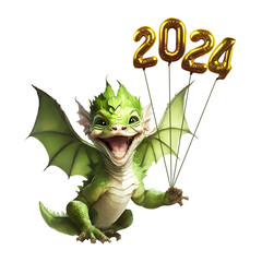 Fototapeta premium 2024, dragons, symbol of the new year 2024 