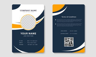 Modern corporate identity card design template. Company employee ID card design. Vector
