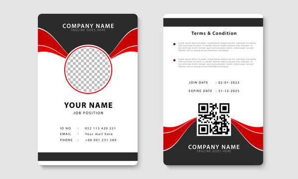 Modern ID card design template. Corporate identity card design. Professional employee id card. Vector