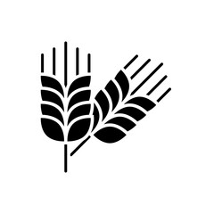 Farm wheat ears black glyph icon