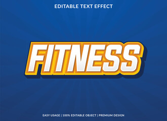 fitness editable text effect template with abstract background use for business brand and logo