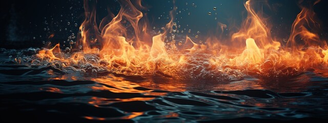 aesthetic Fire and water. Generative AI