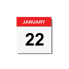 calender icon, 22 january icon with yellow background	